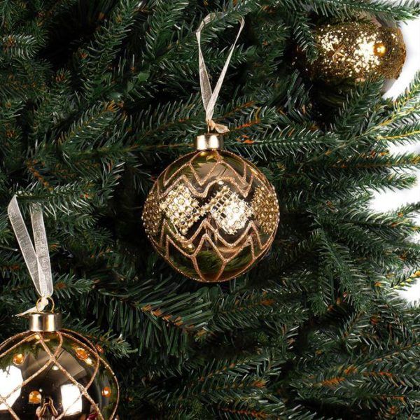 Mirthful Glass Baubles - Gold (6 per Box)