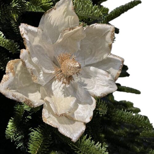 Mara Magnolia Artificial Flower - White Gold