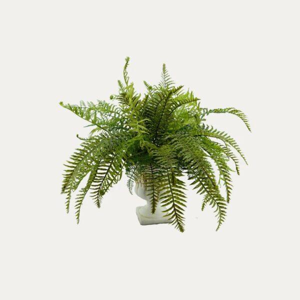 Artificial Assorted Ferns - White and Yellow Pot by masons home decor singapore
