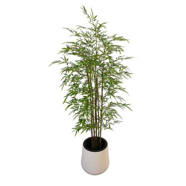 Artificial Bamboo Tree - 1.8m to 2.1m - Pot Smooth White