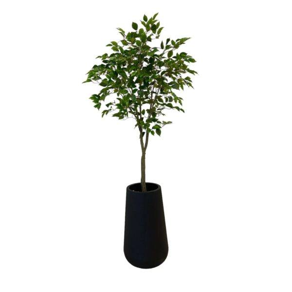 Artificial Benjamin Ficus Tree - Tall Black Textured Pot by masons home decor singapore