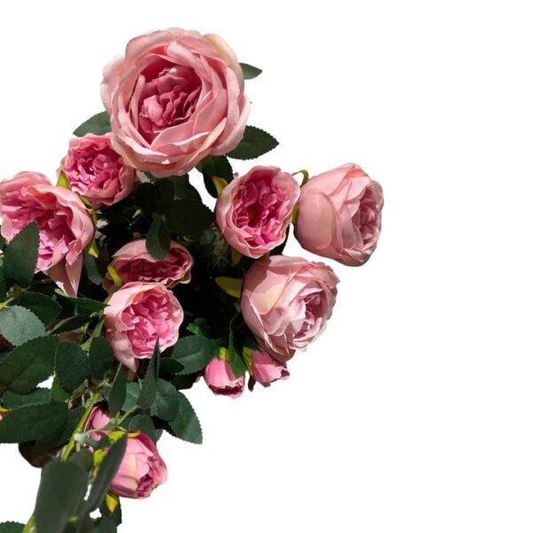 Artificial Cascading Rose Bush (One-Side) - Pink - Black and Brown Pot by masons home decor singapore