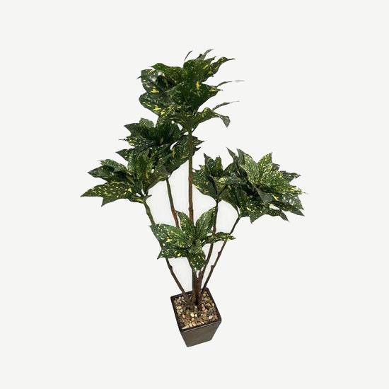 Artificial Croton - Brown Pot by masons home decor singapore