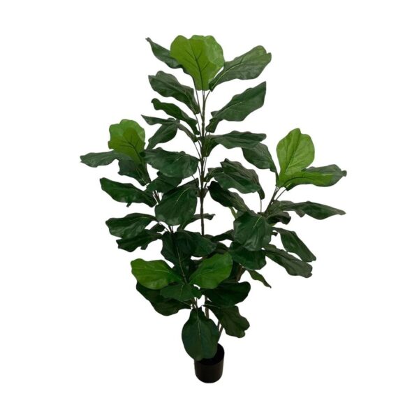 Artificial Fiddle Tree - 1.2m - Black Basic Plastic Pot by masons home decor singapore