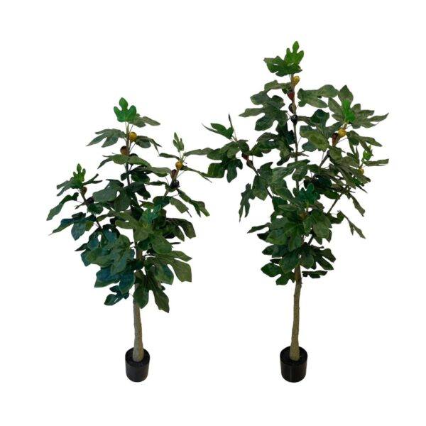 Artificial Fig Tree (Set of 2) - 1.2m and 1.5m - Pot None