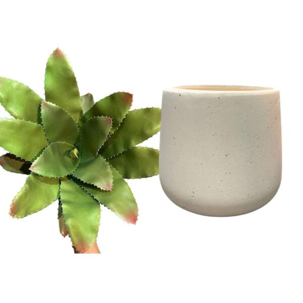 Artificial Green Bromelia - White Pot 1 by masons home decor singapore