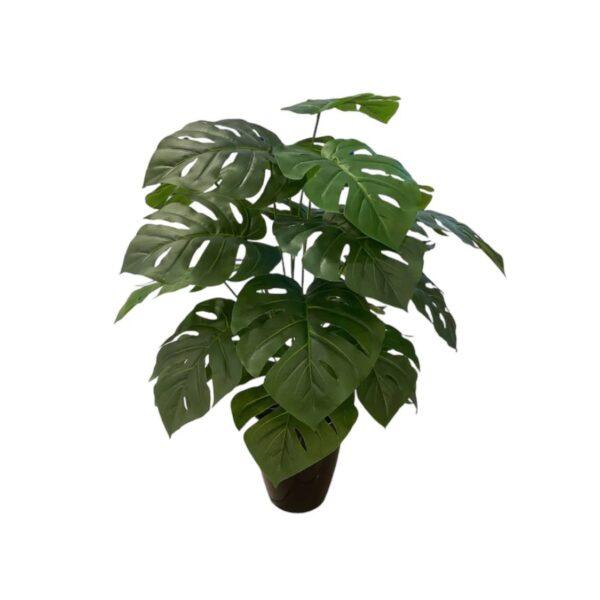 Artificial Monstera Bush - 0.85m - Pot Black Melanie