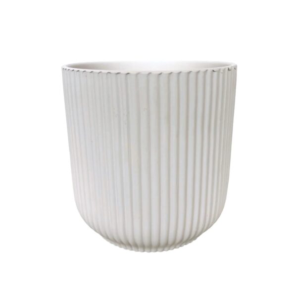 Artificial Potted Ivy Bush (Variegated) - White Straight Textured Pot 2 by masons home decor singapore
