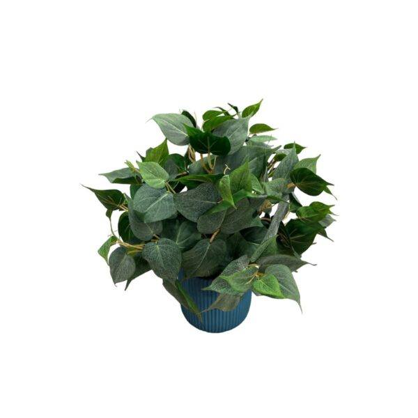 Artificial Potted Philo Bush - Teal Straight Textured Pot 1 by masons home decor singapore