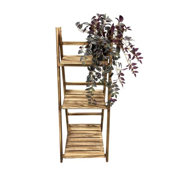 Artificial Purple Wandering Jew Bush (With Wooden Stand) - Black Pot by masons home decor singapore