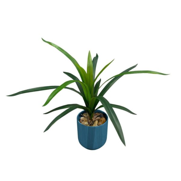 Artificial Sword Fern - Teal Pot 1 by masons home decor singapore