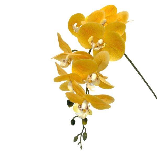 Artificial Triple-Stalk Phalaenopsis Orchid - Yellow - White Design-Cut Pot 2 by masons home decor singapore